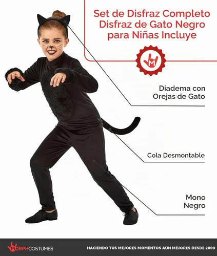 Vista 2 de fun shack Disfraz de gato negro para niñas, disfraces de Halloween