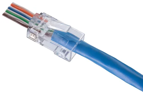 Vista 2 de Ideal Electrical 85-375 8P8C - Enchufe modular de una sola pieza, conector RJ-45 de diseño de alimentación para cables CAT6, par trenzado de 250