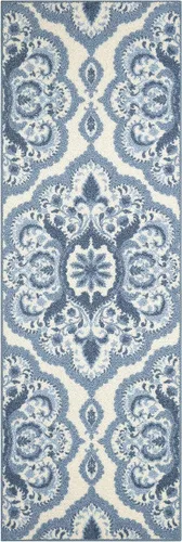 Vista 26 de Maples Rugs Vivian Medallion - Alfombra de área, fabricada en Estados Unidos, lavable, antideslizante, alfombra de interior para cocina, entrada