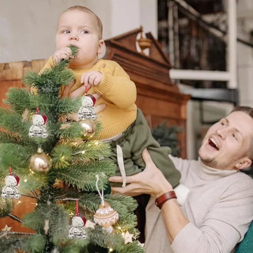Vista 6 de Adornos de la primera Navidad del bebé 2025, adorno de mi primera Navidad 2025 para niña niño bebé 1ª Navidad adorno para recién nacido recuerdo