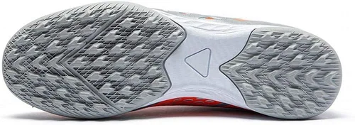 Vista 2 de LEOCI Zapatos de fútbol Suela de césped para hombres y mujeres y niños zapatos de goma en relieve duraderos para exteriores Plateadoanaranjado