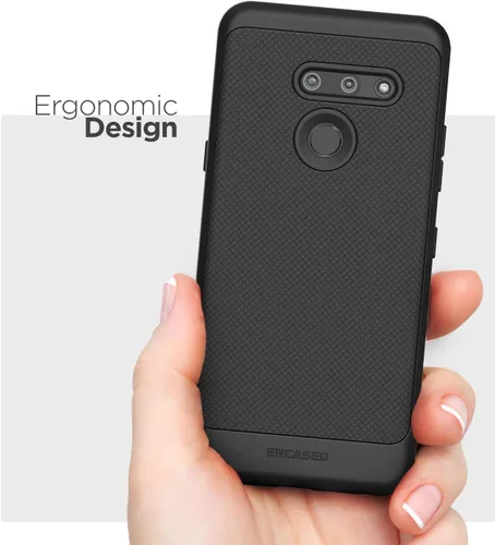 Vista 3 de ENCASED Armadura delgada para LG G8 ThinQ caso (ajuste delgado) cubierta de agarre flexible - negro