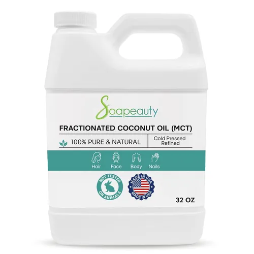 Vista 9 de Aceite de coco Soapeauty fraccionado prensado en frío refinado 100% natural disponible a granel Portador para aceites esenciales, hidratante