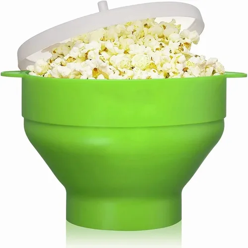 Vista 8 de The Original Popco - Popco - Palomitas de maíz de silicona para microondas con asas, tazón plegable sin BPA y apto para lavavajillas