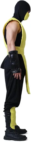 Vista 4 de miccostumes Disfraz de Ninja Yellow Fighter Halloween Cosplay para hombre