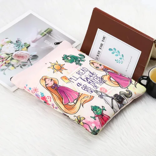 Vista 3 de KEYCHIN Funda de libro de pelo dorado de princesa, regalos de cuento de hadas de princesa, leeré un libro o tal vez dos o tres protectores dorados