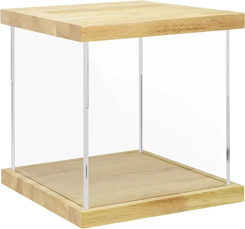 Vista 14 de Vitrina de acrílico transparente para trofeos, coleccionables, caja de exhibición de cubo de montaje, soporte de protección a prueba de polvo