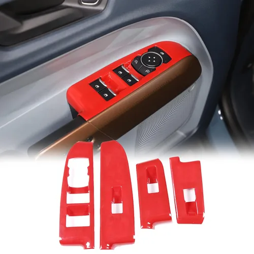 Vista 9 de Aunginsy Adhesivo para panel de botón de elevación de vidrio para puerta de automóvil, compatible con Ford Maverick 2022-2025, fibra de carbono