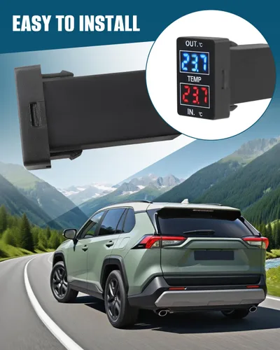 Vista 6 de Termómetro de Temperatura de Coche de Pantalla Dual Interna y Externa Compatible con Toyota Sequoia Tundra Tacoma 4Runner RAV4 Corolla, etc.