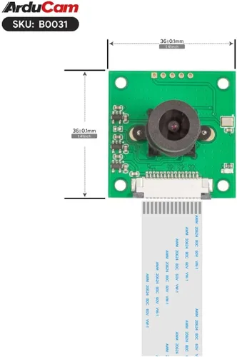 Vista 2 de Arducam Sensor de lente OV5647 para cámara Raspberry Pi, lente ajustable e intercambiable M12, enfoque y mejora de ángulo para Raspberry Pi 4/3/3 B+