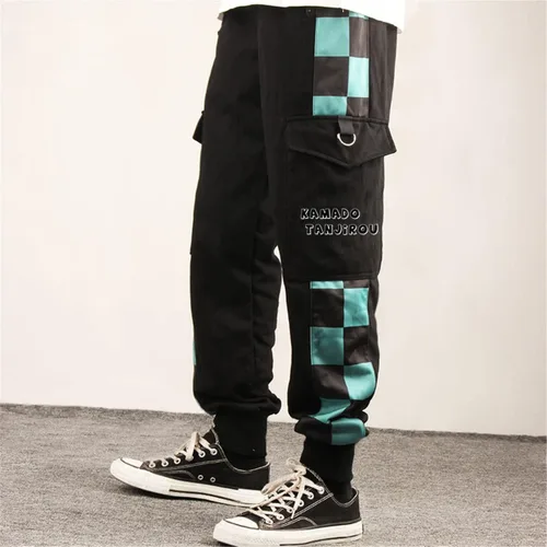 Vista 2 de BIUTEY Tanjirou - Pantalones deportivos Giyuu de Hip Hop, pantalones Zenitsu, pantalones deportivos de anime para niños y niñas
