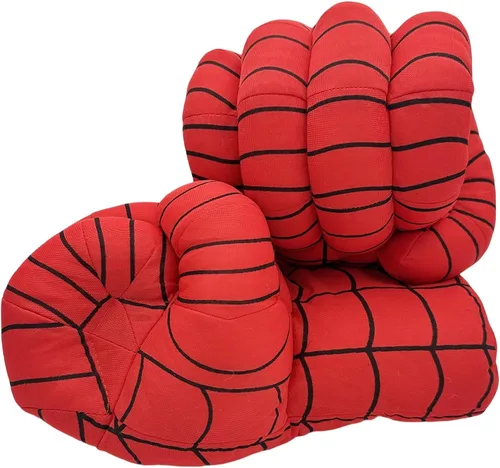 Vista 7 de Guantes de superhéroe para cosplay, guantes de disfraces, guantes de boxeo, juguetes de superhéroe, guantes de felpa suave, par para niños