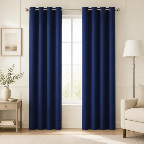 Vista 118 de Deconovo Cortinas opacas 100% con forro negro, cortinas con ojales aisladas térmicamente que reducen el ruido, doble capa para oscurecer