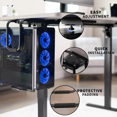 Vista 8 de VIVO - Soporte para PC de oficina grande para debajo del escritorio