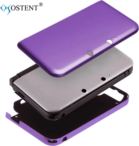 Vista 2 de OSTENT Carcasa de metal duro antigolpes para Nintendo 3DS XL LL morado