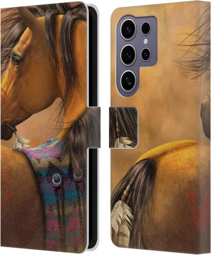 Vista 402 de Head Case Designs Officially Licensed Laurie Prindle A Morgan Christmas Western Stallion Leather Wallet Case Compatible with Samsung Galaxy A07 4G
