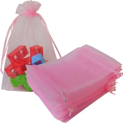 Vista 34 de Paquetes de 50 bolsas de regalo de organza de 4 x 6 pulgadas con cordón negro transparente, decoraciones de embalaje de tela transparente