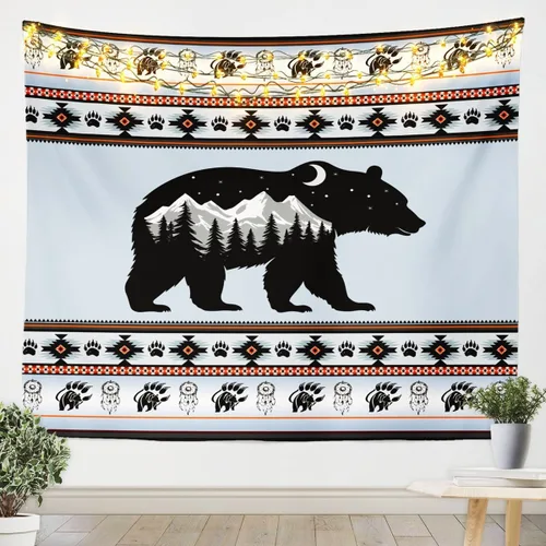 Vista 20 de Tapiz de vaca de las tierras altas, tapices aztecas nativos del suroeste, animales de granja, arte exótico nórdico, atrapasueños, arte de pared