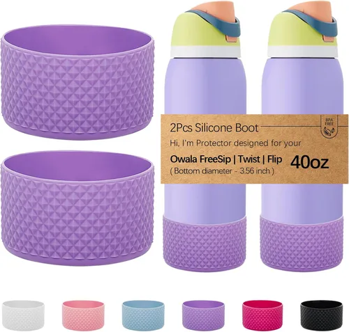 Vista 17 de WK IEASON 2 fundas de silicona para botella de agua Owala, base protectora para botella de agua Owala FreeSip Twist y Flip Flask accesorios para 3D