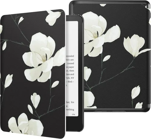 Vista 42 de MoKo Funda para Kindle Paperwhite de 7" 12ª generación 2024/Colorsoft, Pink Mármol de oro rosa claro