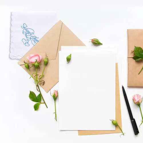 Vista 4 de Pañuelos bordados para boda, lágrimas felices, pañuelos de boda con bordes de encaje festoneados para el día de la boda novia