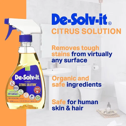 Vista 2 de Orange-Sol De-Solv-It Citrus Solution - Spray quitamanchas para ropa, madera, vidrio, removedor de manchas y olores para ropa, espray