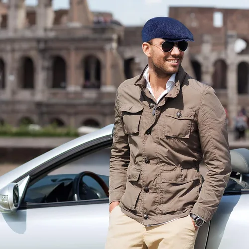 Vista 4 de SATINIOR 4 sombreros de Newsboy para hombre, gorras planas, sombrero irlandés, gorra de caza de taxista