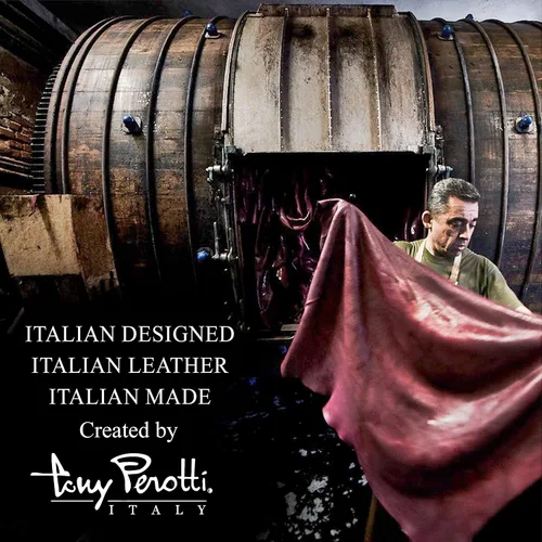 Vista 6 de Tony Perotti Bella Russo - Maletín de cuero italiano para hombre, con triple compartimento, cuero curtido