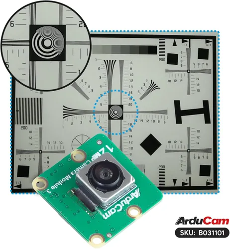 Vista 6 de Arducam Para Raspberry Pi Cámara Módulo 3 Amplio, 120 ° (D) IMX708 Autofocus Pi Cámara V3 con funda, viene con 5.9 in 15-22 Pin y 22-22 Pin Cable FFC