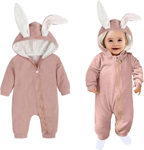 Vista 19 de AGQT Baby Bunny Costume Infant Girl Boy Easter Halloween Outfit Size 0-24M 7108a# Blanco -1pcs