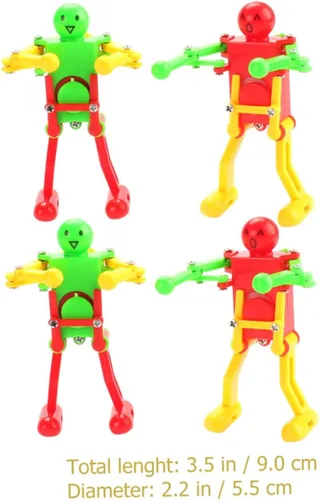 Vista 2 de 4 piezas de robot de cuerda para adultos, robots portátiles con diseños aleatorios y cuerda segura para juego en interiores y exteriores