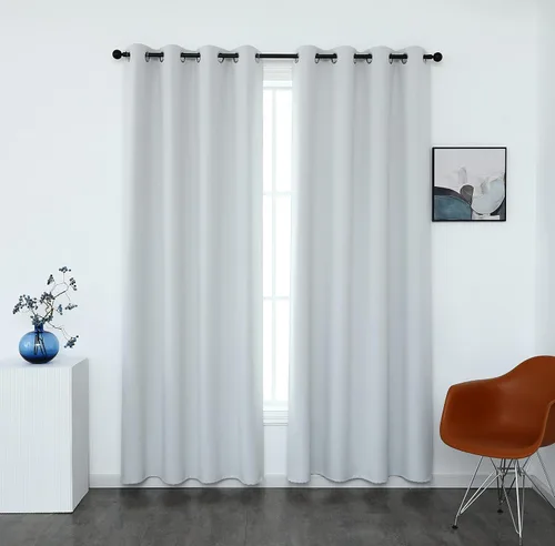 Vista 10 de INLINAS Cortinas opacas para dormitorio, aislamiento térmico, reducción de ruido, juego de 2 paneles de ahorro de energía, beige, 42 pulgadas