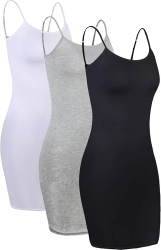 Vista 3 de Conjunto Willbond de vestido sin mangas largo con tirantes delgados liso 3 unidades para mujer