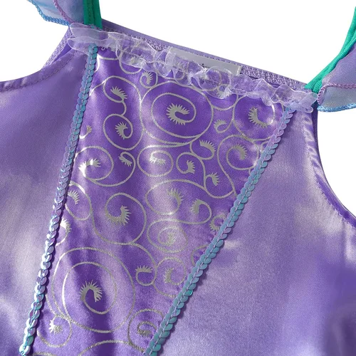 Vista 2 de Ropa de vestir de princesa sirena para niñas pequeñas disfraz de princesa Ariel para niñas con accesorios Knemmy