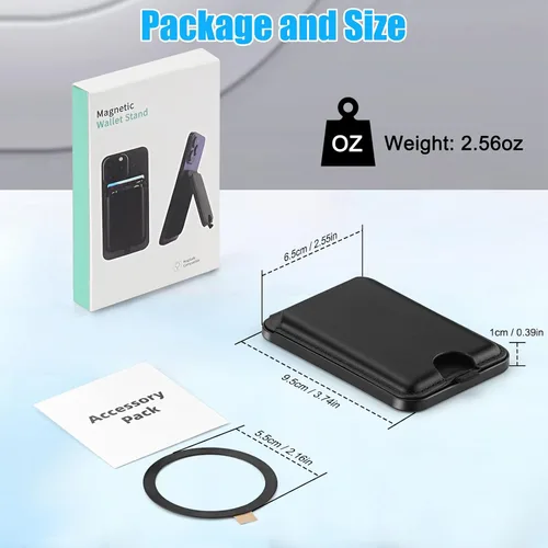 Vista 8 de Soporte magnético 2 en 1 para cartera MagSafe, cartera magnética mejorada para Samsung HTC Sony, iPhone 16/15/14/13/12, compatible con MagSafe, 3