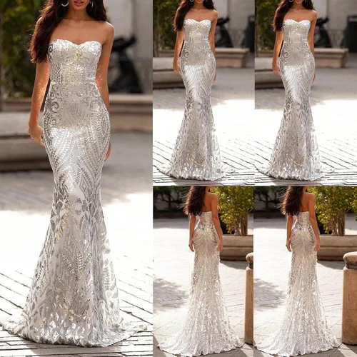 Vista 2 de SKDOGDT Vestidos de novia para mujer, sexy, sin mangas, de encaje, vestido de noche, elegante, vestido de Novia para Boda Civil