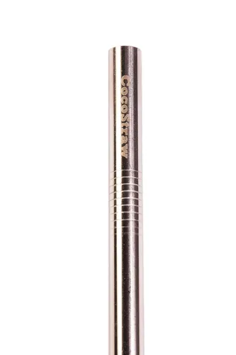 Vista 5 de 2 pajitas BOBA de acero inoxidable extra anchas de 1/2 pulgadas x 9.5 pulgadas de largo, té de burbujas de perlas de tapioca grueso - Marca CocoStraw