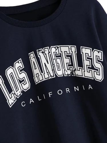 Vista 3 de SOLY HUX Sudadera de manga larga con estampado de letras de dibujos animados para niña
