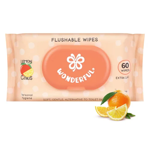 Vista 9 de Toallitas WONDERFUL desechables para glúteos, toallitas húmedas 100% a base de plantas sin aroma para adultos y niños, seguro para alcantarillas