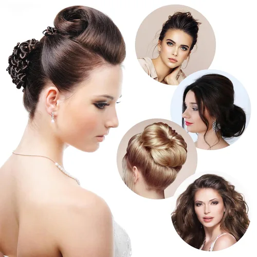 Vista 6 de Uonlytech Juego de 3 clips de volumen para el cabello, para mujeres, peinados de bricolaje, esponja, plástico, metal