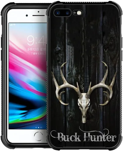 Vista 19 de DJSOK Funda compatible con iPhone 7/8 Plus, diseño con patrón de parachoques trasero, esquinas reforzadas contra arañazos, esquinas reforzadas