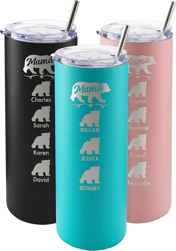 Vista 30 de Vaso de Mamá Oso, vaso personalizado para mamá Oro Rosa