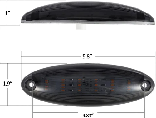Vista 3 de Partsam 5 piezas de lente ahumada amarilla 6 LED Top Cab Marker techo luces de funcionamiento reemplazo de montaje para Freightliner Cascadia Heavy