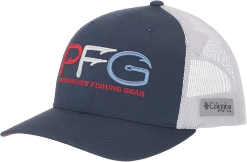 Vista 92 de Columbia Gorra de bola de malla Bandera antigua de malva/blanco/pescado