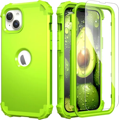 Vista 22 de IDweel Funda para iPhone 13 con Protector de Pantalla, para Funda iPhone 14, Híbrida Resistente a Golpes de Servicio Pesado Protección Cubierta Dura