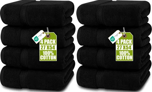 Vista 21 de Toallas de baño de algodón de lujo de 700 GSM (4 unidades, 27 x 54 pulgadas) por Utopia, Beige Premium Lightweight Ring Spun Cotton Towels