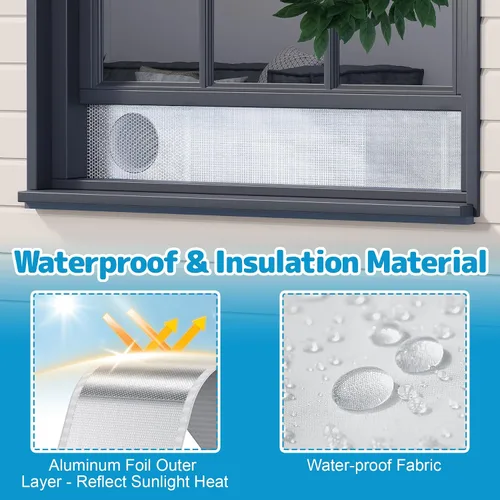 Vista 4 de Air Jade Kit de ventana de aire acondicionado portátil, kit de sellado de ventana aislado con ventilación de malla, kit de ventilación de CA