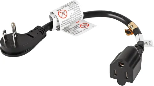 Vista 11 de VSEER Cable de extensión de enchufe plano resistente de 3 pies, 1875 W, 15 A, 14 AWG, protector de toma de corriente, cable de extensión de Negro