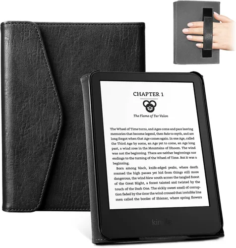 Vista 17 de CoBak Funda prémium para Kindle Paperwhite y Kindle Colorsoft de 7 pulgadas y Hanvon con correa de mano, encendido y apagado automático, elegante