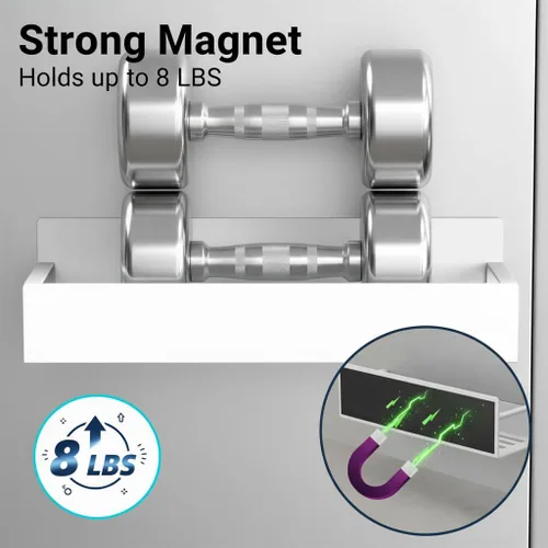 Vista 5 de MGY Paquete de 3 organizadores magnéticos para biberones para refrigerador, almacenamiento que ahorra espacio para biberones, estante de metal con 4